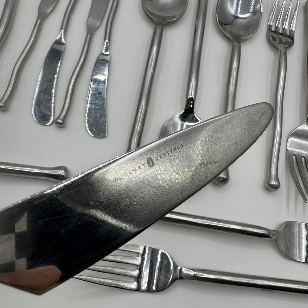 Gourmet Settings Treble Clef 18/10 Stainless Flatware Set 25 Piece Hand Forged